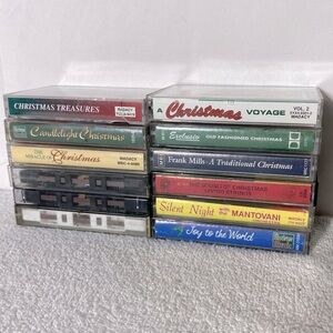 Vintage Holiday Christmas Music Cassette Tapes X12